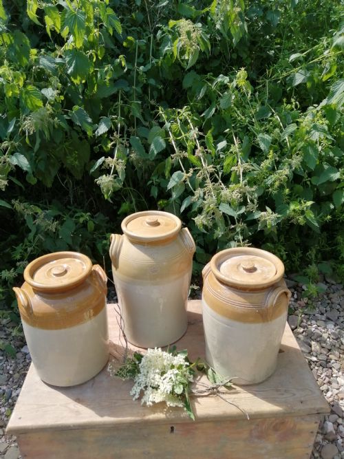3 VICTORIAN STONEWARE STORAGE JARS - ADDITIONAL PHOTO 2