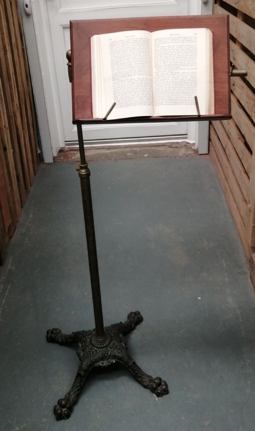 a victorian telescopic cast iron and brass readingmusic stand - CATEGORY: ANTIQUE MISCELLANEOUS - DATED 1870