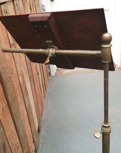A VICTORIAN TELESCOPIC CAST IRON AND BRASS READINGMUSIC STAND - ADDITIONAL PHOTO 4