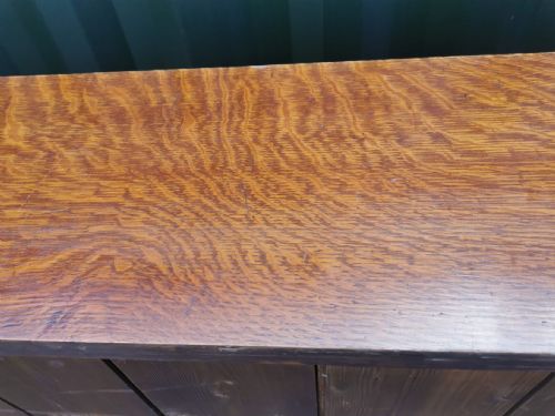 VICTORIAN GOLDEN OAK OPEN BOOKCASE - ADDITIONAL PHOTO 3