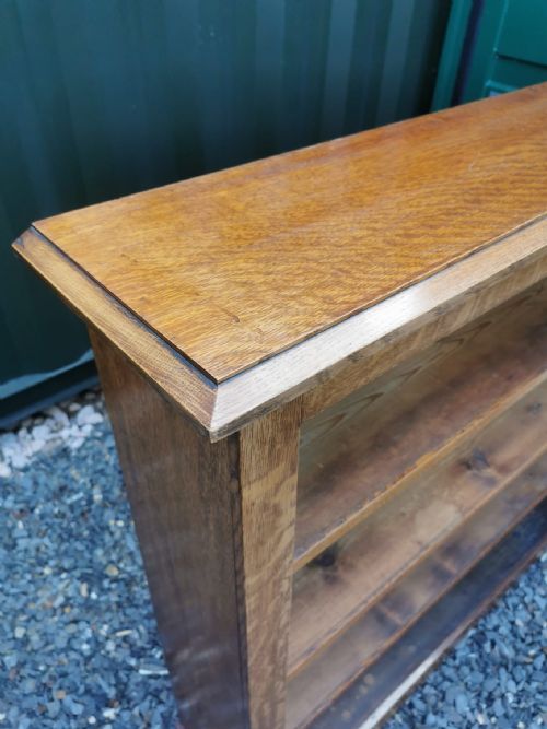 VICTORIAN GOLDEN OAK OPEN BOOKCASE - ADDITIONAL PHOTO 7