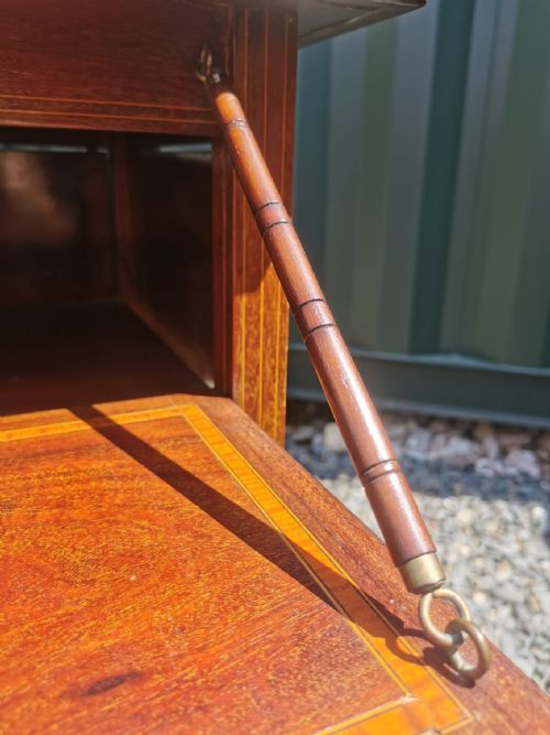 EDWARDIAN INLAID UNUSUAL DROP FLAP OCCASIONAL TABLE - ADDITIONAL PHOTO 2