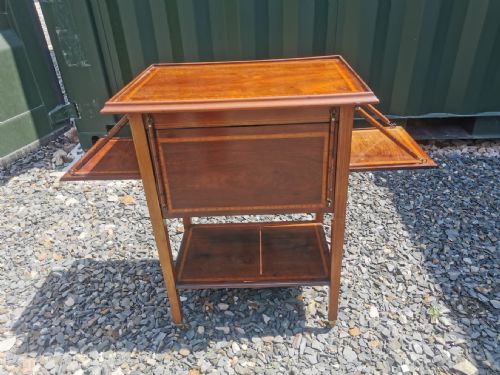 EDWARDIAN INLAID UNUSUAL DROP FLAP OCCASIONAL TABLE - ADDITIONAL PHOTO 4