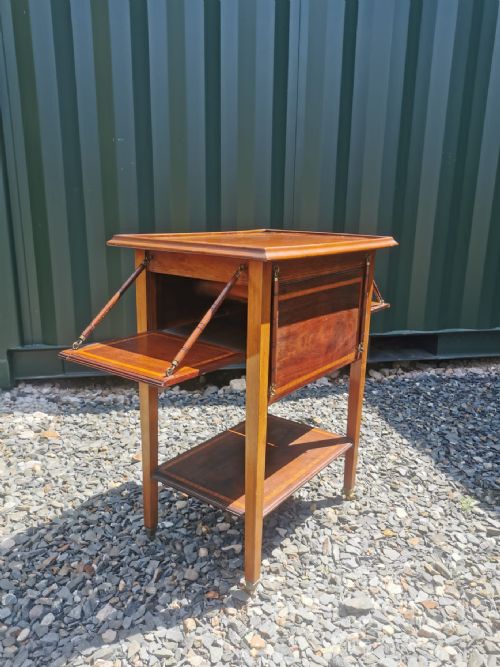 EDWARDIAN INLAID UNUSUAL DROP FLAP OCCASIONAL TABLE - ADDITIONAL PHOTO 5