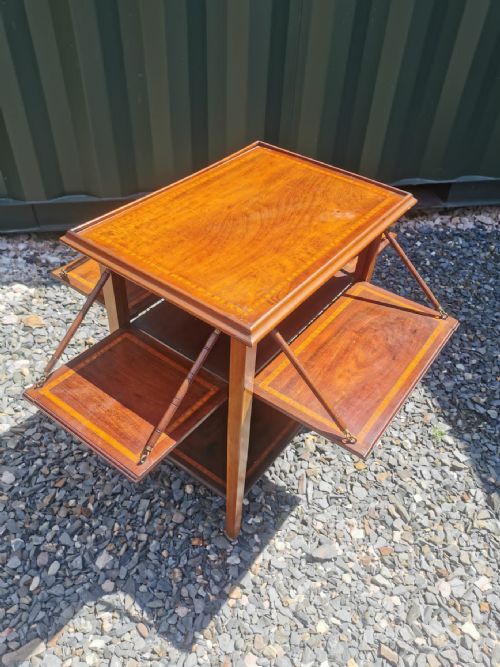 EDWARDIAN INLAID UNUSUAL DROP FLAP OCCASIONAL TABLE - ADDITIONAL PHOTO 6