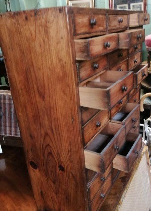 ANTIQUE COLLECTORS CHEST OF DRAWERS - ADDITIONAL PHOTO 6