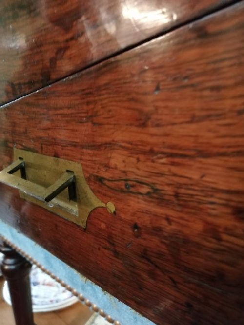 A REGENCY ROSEWOOD EBONY AND BRASS INLAID WRITING SLOPE - ADDITIONAL PHOTO 2