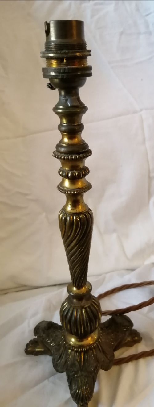 19C GILT BRONZE TABLE LAMP - ADDITIONAL PHOTO 3