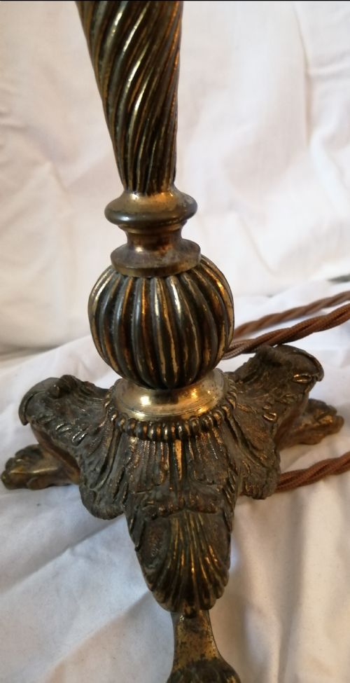 19C GILT BRONZE TABLE LAMP - ADDITIONAL PHOTO 4