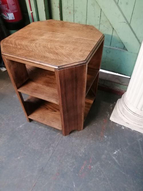 ART DECO SOLID OAK BOOK LAMP TABLE - ADDITIONAL PHOTO 2