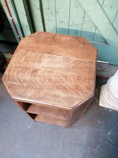 ART DECO SOLID OAK BOOK LAMP TABLE - ADDITIONAL PHOTO 3