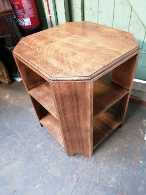 ART DECO SOLID OAK BOOK LAMP TABLE - ADDITIONAL PHOTO 4