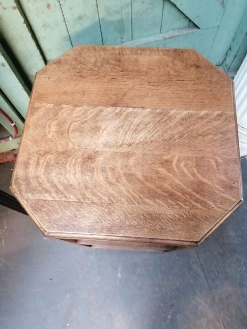 ART DECO SOLID OAK BOOK LAMP TABLE - ADDITIONAL PHOTO 8