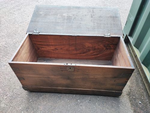ANTIQUE SHIP'S TEAK TRUNK - ADDITIONAL PHOTO 3