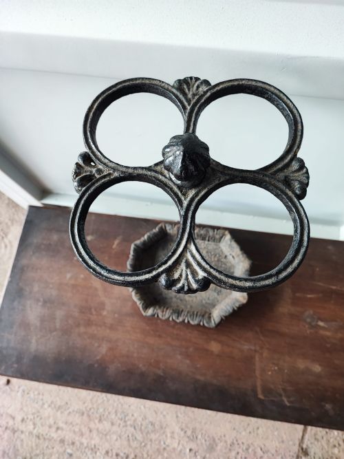 ANTIQUE 4 SECTION CAST IRON STICK AND UMBRELLA STAND - ADDITIONAL PHOTO 1