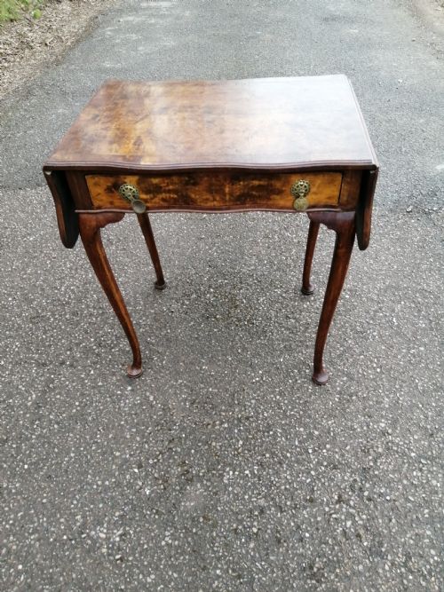ANTIQUE WALNUT DROP LEAF SIDE TABLE - ADDITIONAL PHOTO 1