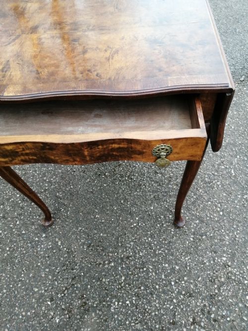ANTIQUE WALNUT DROP LEAF SIDE TABLE - ADDITIONAL PHOTO 2