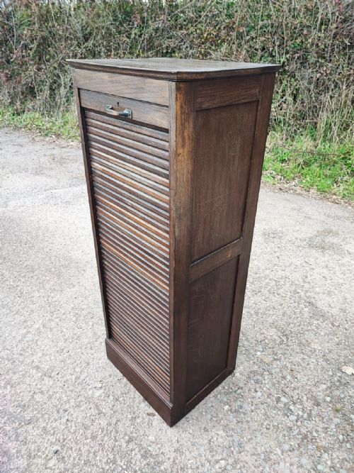 OAK TAMBER FRONT FILEHABERDASHERY CABINET - ADDITIONAL PHOTO 2