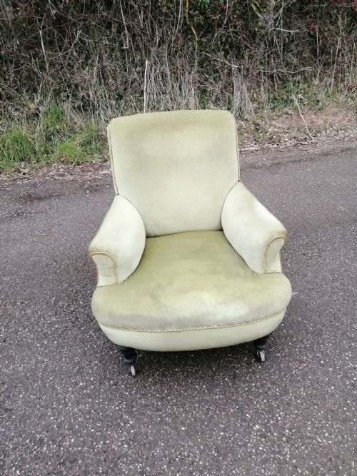 large victorian upholstered arm chair - CATEGORY: ANTIQUE CHAIRS - DATED 19TH CENTURY