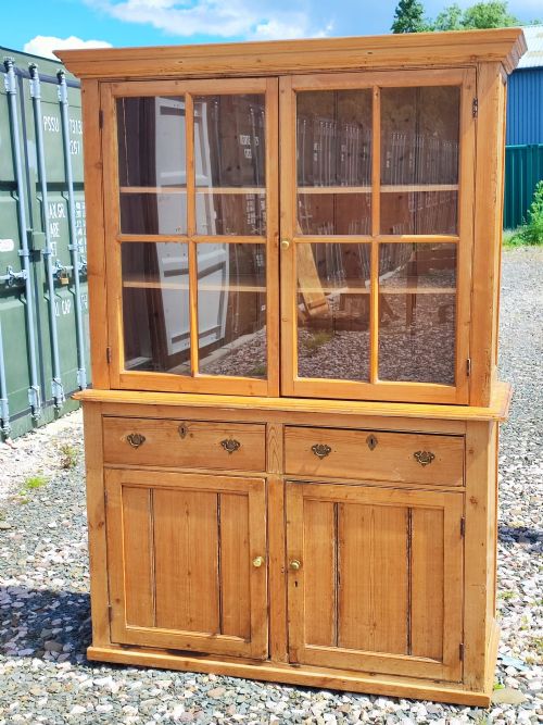 good antique glazed pine dresser - CATEGORY: ANTIQUE BOOKCASES - DATED VICTORIAN