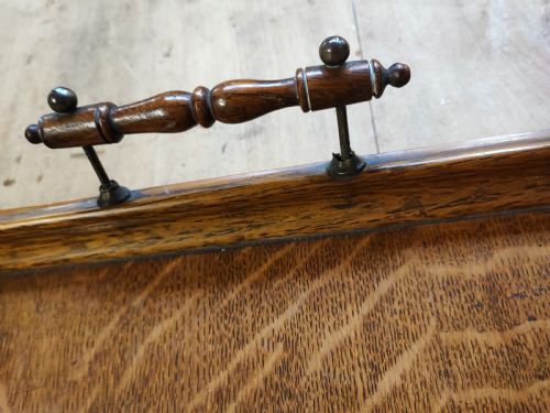 A LARGE EDWARDIAN OAK AND BRASS TRAY - ADDITIONAL PHOTO 1