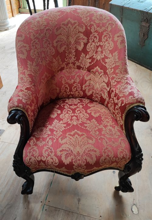 fine victorian rosewood armchair - CATEGORY: ANTIQUE CHAIRS - DATED VICTORIAN
