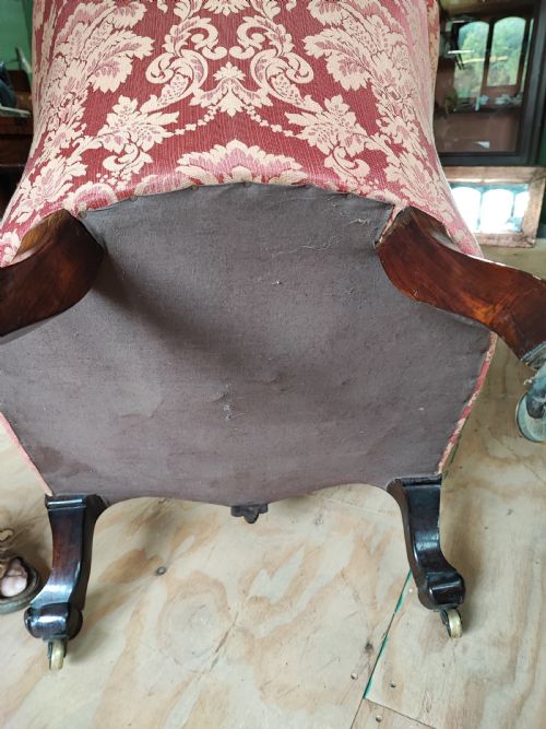 FINE VICTORIAN ROSEWOOD ARMCHAIR - ADDITIONAL PHOTO 6