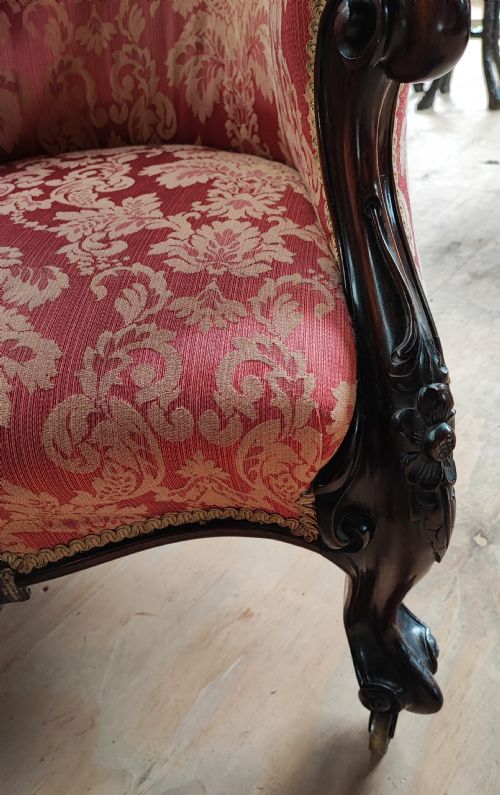 FINE VICTORIAN ROSEWOOD ARMCHAIR - ADDITIONAL PHOTO 8