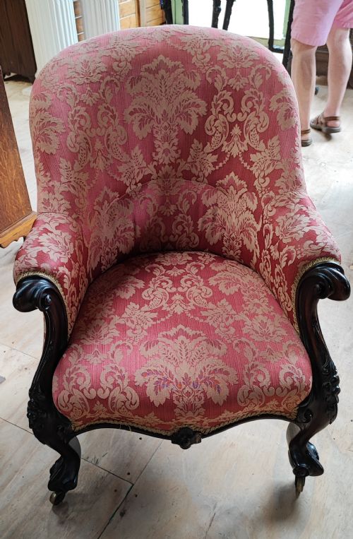 FINE VICTORIAN ROSEWOOD ARMCHAIR - ADDITIONAL PHOTO 9