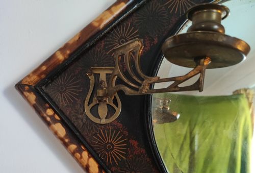 VICTORIAN BAMBOO AND LACQUERED WALL MIRROR - ADDITIONAL PHOTO 2