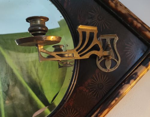 VICTORIAN BAMBOO AND LACQUERED WALL MIRROR - ADDITIONAL PHOTO 6