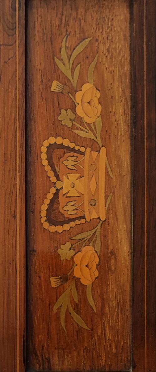 A VICTORIAN MARQUETRY ROSEWOOD HANGING MIRROR - ADDITIONAL PHOTO 1