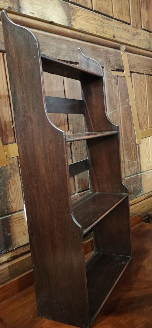 a georgian mahogany hanging waterfall bookcase - CATEGORY: ANTIQUE BOOKCASES - DATED 1800