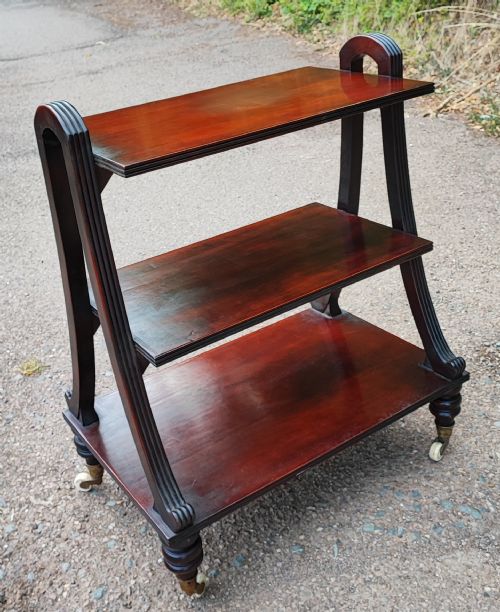AN ANTIQUE FREE STANDING OPEN BOOKCASE IN THE REGENCY STYLE - ADDITIONAL PHOTO 2