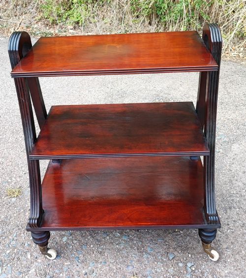 AN ANTIQUE FREE STANDING OPEN BOOKCASE IN THE REGENCY STYLE - ADDITIONAL PHOTO 3