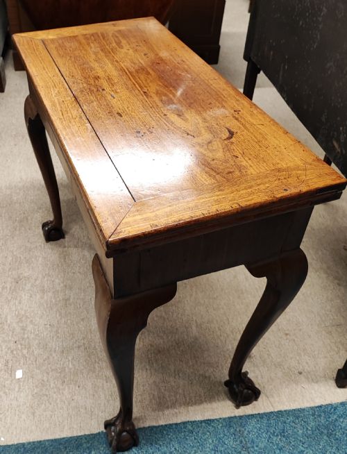 A FINE GEORGE LL RED WALNUT CONCERTINA TEA TABLE - ADDITIONAL PHOTO 12