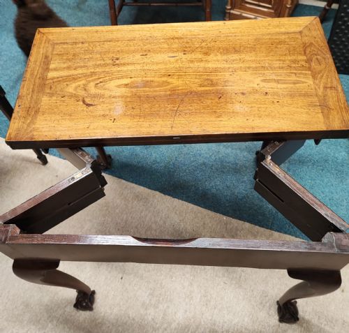 A FINE GEORGE LL RED WALNUT CONCERTINA TEA TABLE - ADDITIONAL PHOTO 15