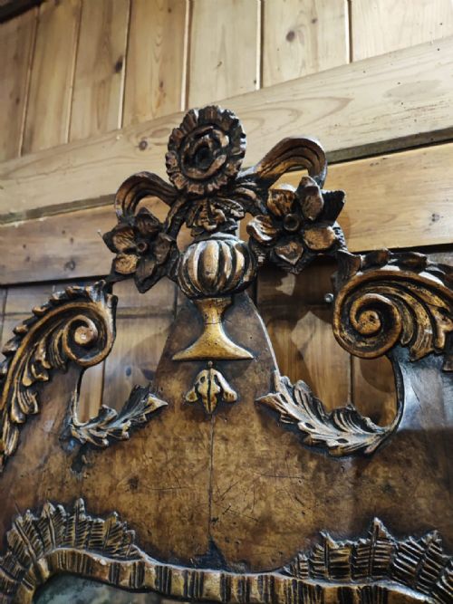 ANTIQUE WALNUT GILT AND GESSO MIRROR - ADDITIONAL PHOTO 2