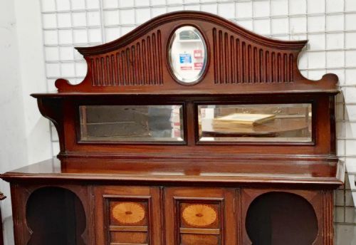 A FINE EDWARDIAN MAHOGANY SIDE CABINET OPEN BOOKCASE - ADDITIONAL PHOTO 9