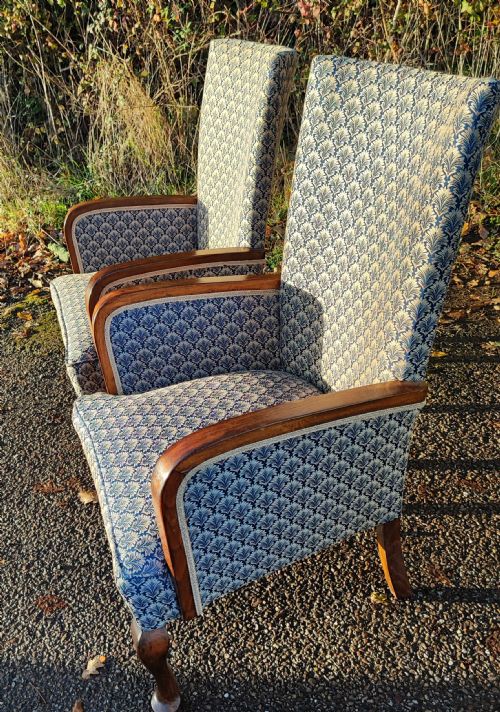 A PAIR OF ART DECO UPHOLSTERED ARMCHAIRS - ADDITIONAL PHOTO 7