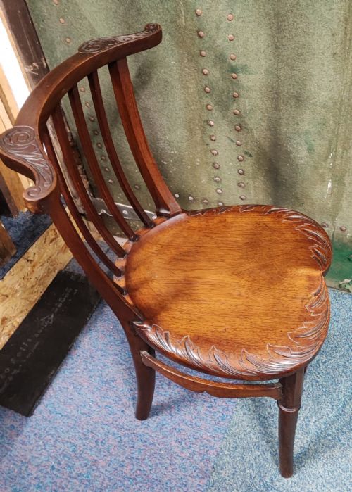 unusual art's and crafts carved walnut child's chair - CATEGORY: ANTIQUE CHAIRS - DATED 1900