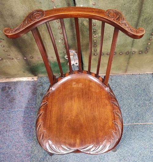 UNUSUAL ART'S AND CRAFTS CARVED WALNUT CHILD'S CHAIR - ADDITIONAL PHOTO 1