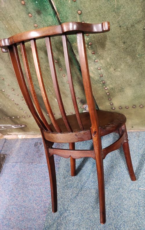 UNUSUAL ART'S AND CRAFTS CARVED WALNUT CHILD'S CHAIR - ADDITIONAL PHOTO 5
