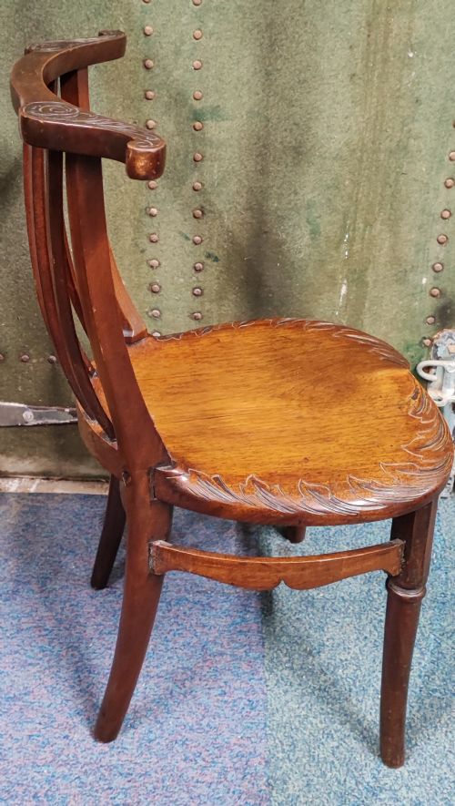 UNUSUAL ART'S AND CRAFTS CARVED WALNUT CHILD'S CHAIR - ADDITIONAL PHOTO 6