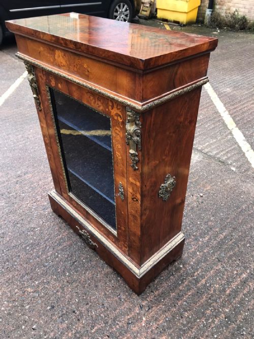 19C WALNUT AND MARQUETRY PIER CABINET - ADDITIONAL PHOTO 2