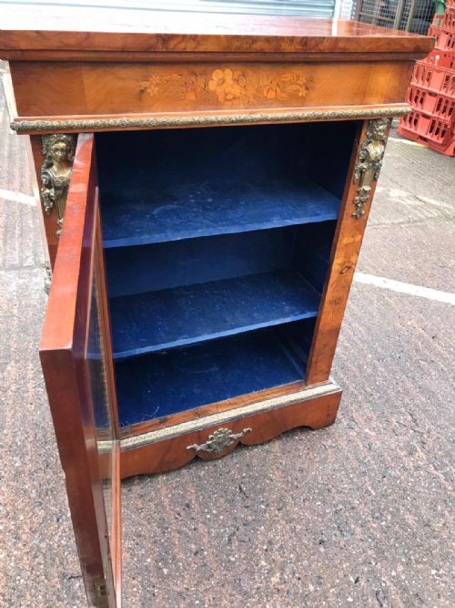 19C WALNUT AND MARQUETRY PIER CABINET - ADDITIONAL PHOTO 3