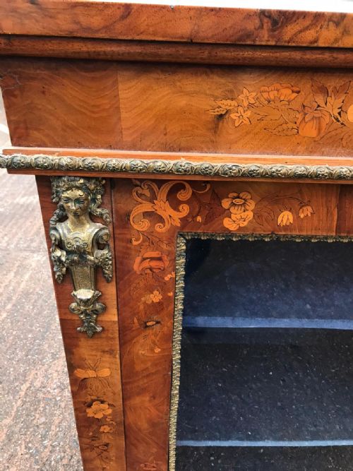 19C WALNUT AND MARQUETRY PIER CABINET - ADDITIONAL PHOTO 5