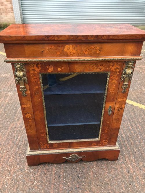19C WALNUT AND MARQUETRY PIER CABINET - ADDITIONAL PHOTO 6