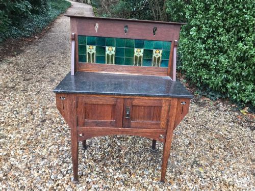 ART'S AND CRAFTS OAK WASHSTAND BY LIBERTY OF LONDON - ADDITIONAL PHOTO 2