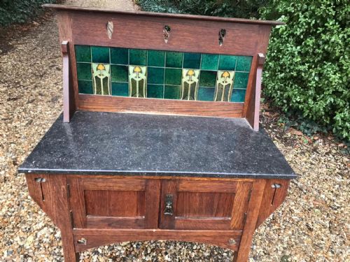 ART'S AND CRAFTS OAK WASHSTAND BY LIBERTY OF LONDON - ADDITIONAL PHOTO 3